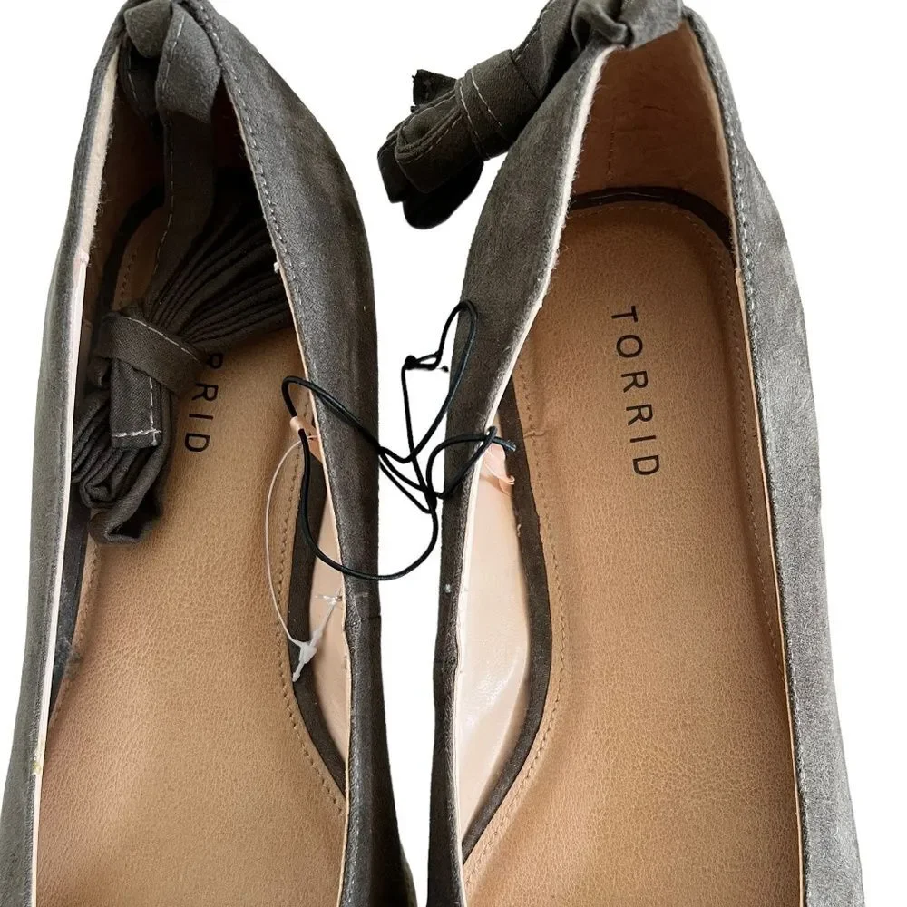 Torrid NEW Lace Up Ankle Espadrilles In Dark Olive Size 11